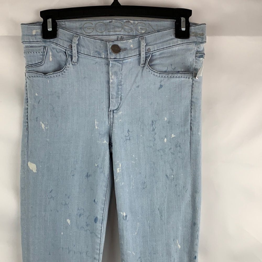 Goldsign Skinny Skinny Bleach splattered jeans
